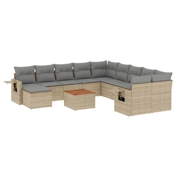 Zestaw mebli ogrodowych modułowych beżowy rattan PE 62 x 62 x 69 cm
