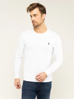 Bluzy męskie - Ralph Lauren Polo Longsleeve Classics 710671468004 Biały Custom Slim Fit - grafika 1