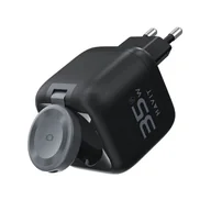 Ładowarki samochodowe - Ładowarka podróżna Havit UC250 z rozciąganym kablem (czarny) - miniaturka - grafika 1