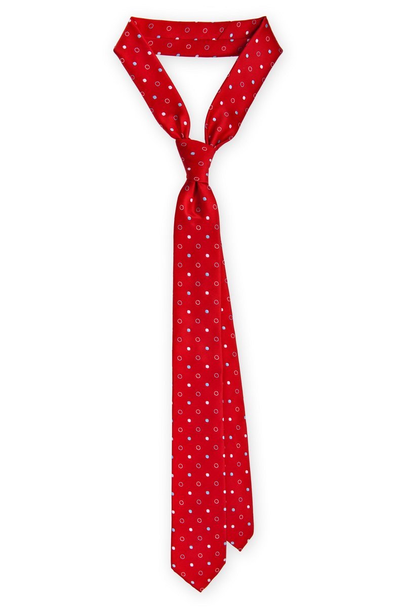 Krawat Czerwony Wzór Geometryczny