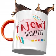 Kubki - Kubek Pomarańczowy dla Architekta Fajowy Architekt z Nadrukiem ze Zdjęciem + Opakowanie na prezent (wzór 03) - miniaturka - grafika 1