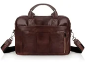 Torby na laptopy - Solome, Torba skórzana na laptopa, Oregon, Brązowa - miniaturka - grafika 1