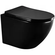 Miski WC - Miska WC Rimless z deską wolnoopadającą slim MEXEN Lena, czarna matowa - miniaturka - grafika 1