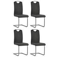 Krzesła - vidaXL Krzesła do jadalni, 4 szt., sztuczna skóra, 43x55x100 cm, szare - miniaturka - grafika 1