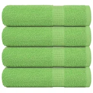 Ręczniki - vidaXL Ręczniki kąpielowe, 4 szt, zielone, 100x150 cm, bawełna 100% - miniaturka - grafika 1