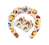 Pozostałe akcesoria kosmetyczne - eCarla zestaw spa opaska kosmetyczna + gumki na nadgarstki z mikrofibry Panterka - miniaturka - grafika 1