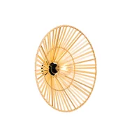 Lampy ścienne - QAZQA Orientalny kinkiet czarny z naturalnym bambusem - Pua - miniaturka - grafika 1