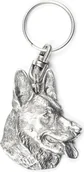 Plecaki - Owczarek niemiecki, Alsatian - posrebrzany brelok z psem, ozdoba torebki, zawieszka do plecaka marki Art-Dog - miniaturka - grafika 1