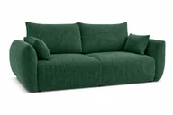 Sofy i kanapy - Sofa z funkcją spania i pojemnikiem na pościel, tkanina sztruksowa Poso, Zephira - Zielony - miniaturka - grafika 1