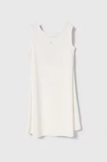 Sukienki i spódniczki dla dziewczynek - Pinko Up sukienka dziecięca kolor biały mini rozkloszowana - grafika 1