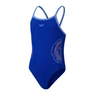 Stroje kąpielowe dla dziewczynek - Strój kąpielowy jednoczęściowy dziewczęcy na basen Speedo MuscleBack - miniaturka - grafika 1