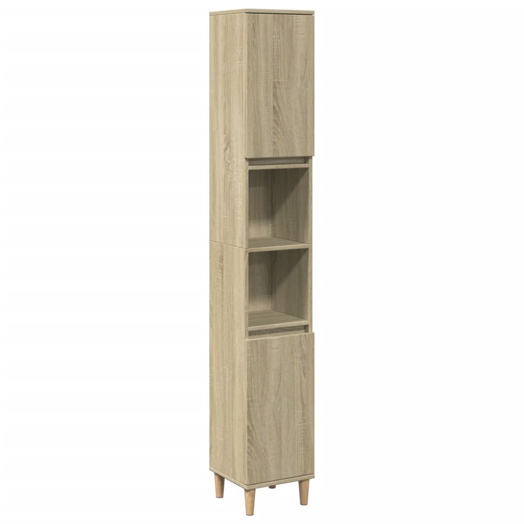 vidaXL Szafka łazienkowa dąb sonoma 30x30x190 cm Materiał drewnopochodny