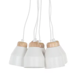 Beliani Lampa wisząca biała 6 kloszy CESTOS - Lampy sufitowe - miniaturka - grafika 1