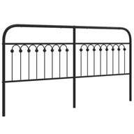 Inne meble do sypialni - vidaXL Metalowe wezgłowie, czarne, 180 cm - miniaturka - grafika 1
