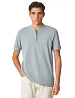 Koszulki męskie - Koton Varsity Crew Neck Short Sleeve T-shirt męski z nadrukiem, Szary (040), L - miniaturka - grafika 1