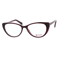 Okulary korekcyjne, oprawki, szkła - Damskie Okulary zerówki korekcyjne oprawki kocie oczy STAC-19B brązowe - miniaturka - grafika 1