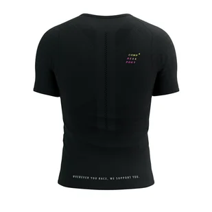 COMPRESSPORT Koszulka biegowa RACING SS T-SHIRT black/safe yellow - Bielizna sportowa męska - miniaturka - grafika 5