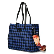 Torebki damskie - Torebka Damska EGO Materiałowa Listonoszka w Pepitkę Na Ramię Dwukolorowa - miniaturka - grafika 1