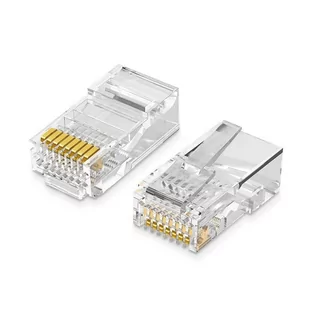 UGREEN ugreen RJ45 wtyki zaciskane Cat5e CAT5 łącznik 8P8 °C pozłacane złącze wtykowe, 50 sztuki RJ45-01 - Kable miedziane - miniaturka - grafika 1