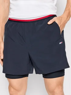 Tommy Hilfiger Szorty sportowe Essential Traning MW0MW22882 Granatowy Regular Fit - Spodnie sportowe męskie - miniaturka - grafika 1