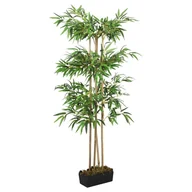 Sztuczne kwiaty - vidaXL Sztuczny bambus, 988 liści, 150 cm, zielony - miniaturka - grafika 1
