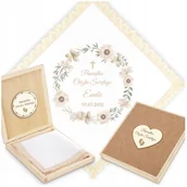 Kombinezony dla dzieci - Szatka do Chrztu z Imieniem Biała Szatka na Chrzest + PUDEŁKO szt - miniaturka - grafika 1