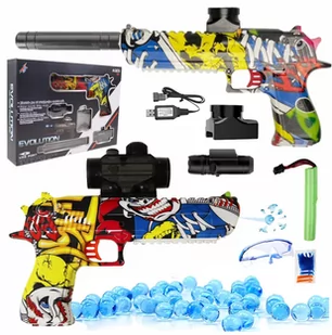 Pistolet Na Kulki Żelowe Broń Karabin Automat Laser Zestaw Desert Eagle Cs - Zabawki militarne - miniaturka - grafika 1