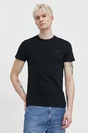 Koszulki męskie - Superdry t-shirt bawełniany męski kolor czarny gładki - miniaturka - grafika 1