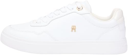 Tommy Hilfiger Damskie trampki na co dzień Cupsole FW0FW09022 Low Top, białe (białe/ecru), 40, Biały biały ecru, 40 EU