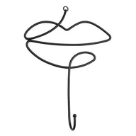 Wieszaki i stojaki - Wieszak dekoracyjny LIP 15 x 3 x 20 cm, metal kolor czarny - miniaturka - grafika 1