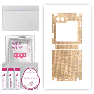 Folia naklejka skórka strukturalna na TYŁ+BOKI do Samsung Galaxy Z Flip5 -  Tkanina Denim Beżowy - apgo SKINS - Szkła hartowane na telefon - miniaturka - grafika 1