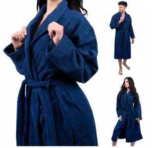 Szlafrok Hotelowy SPA FROTTE Ciepły Bawełna 100% UNISEX GRANAT M / L - Piżamy damskie - miniaturka - grafika 1