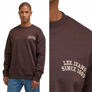 Lee GRAPHIC SWEATSHIRT Arabica LUŹNA BRĄZOWA BLUZA Z LOGO RELAXED S - Bluzy męskie - miniaturka - grafika 1