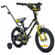 Rowery - sun baby Rower dziecięcy Tiger Bike 14 cali dla chłopca Żołto-szary - miniaturka - grafika 1