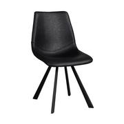 Krzesła - Czarne krzesło do jadalni z czarnymi nogami Rowico Alpha - miniaturka - grafika 1
