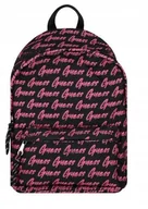 Plecaki - GUESS PLECAK DAMSKI CZARNY W RÓŻOWE NAPISY GMB - miniaturka - grafika 1