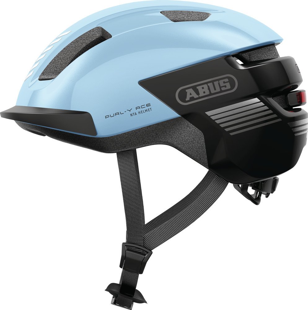 Kask rowerowy ABUS PURL-Y ACE ze światłem LED - odpowiedni do jazdy na rowerach elektrycznych i pedelekach - modny kask ochronny NTA dla dorosłych i nastolatków - jasnoniebieski, rozmiar S