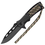 Noże - Nóż składany Mil-Tec Paracord z krzesiwem - Camo - miniaturka - grafika 1