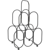 Stojaki na wino - Home Styling Collection Stojak metalowy czarny WINO regał szafka półka na butelki wina - 5 butelek 730127 - miniaturka - grafika 1