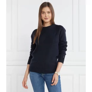 Tommy Hilfiger Wełniany sweter MID GG C-NK | Regular Fit - Swetry damskie - miniaturka - grafika 1
