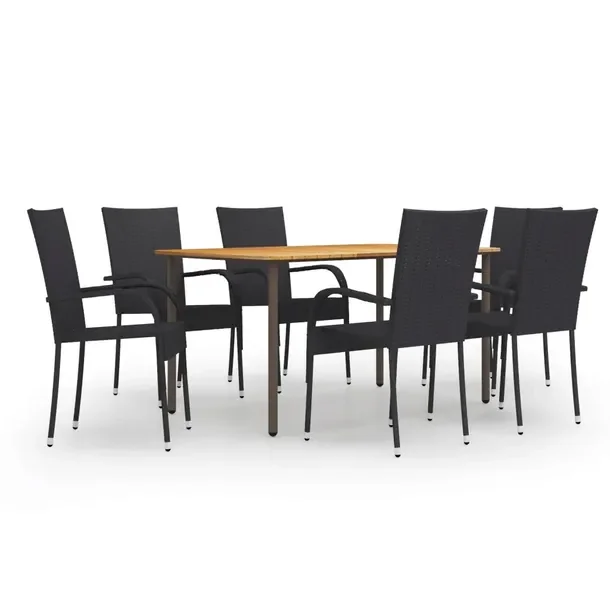 Zestaw jadalniany do ogrodu: stół 150x90x72 cm, 6 krzeseł rattanowych cz
