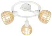 Lampy sufitowe - Candellux Lampa sufitowa reflektorek ATARRI PLAFON SPIRALA 3X25W E14 BIAŁY+DREWNO 98-68125 - miniaturka - grafika 1