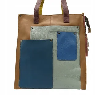 Torebka damska na ramię, shopper, duża, pojemna, mieści A4 skórzana OLIVKA - Torebki damskie - miniaturka - grafika 1