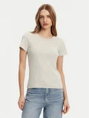 Koszulki i topy damskie - Pieces T-Shirt May 17154483 Szary Slim Fit - miniaturka - grafika 1