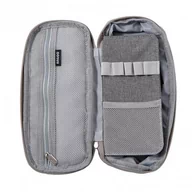 Piórniki - DUŻY PIÓRNIK DWUKOMOROWY SASZETKA Szary PR06SZ - miniaturka - grafika 1