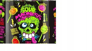 Lizaki Sour Madness Argo 100g 10 sztuk Halloween kwaśny - Gumy do żucia, lizaki, dropsy - miniaturka - grafika 1