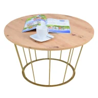 Ławy i stoliki kawowe - Industrialny stolik kawowy dąb artisan L3-S14 - miniaturka - grafika 1