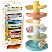 Grzechotki dla dzieci - Zjeżdżalnia Tor Dla Kulek Edukacyjna Kulki z Grzechotkami 7 Poziomów LEAN Toys - miniaturka - grafika 1