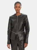 Kurtki damskie - KARL LAGERFELD Kurtka z imitacji skóry A3W14050 Czarny Slim Fit - miniaturka - grafika 1