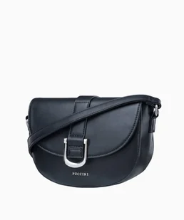 PUCCINI Elegancka czarna torebka damska typu listonoszka na regulowanym pasku - Puccini - Torebki damskie - miniaturka - grafika 1